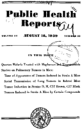 Public Health Reports  v 54 no 33  cover