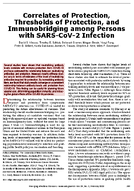 Correlates of Protection Thresholds of Protection and Immunobridging among Persons with SARSCoV2 Infection