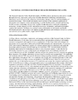 National Center for Public Health Informatics CPE MissionFunction Statement 2008