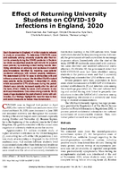 Effect of Returning University Students on COVID19 Infections in England 2020