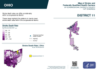 OH Congressional District 11 Stroke and Federally Qualified Health Centers Map 119th Congress