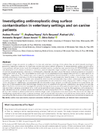 Investigating Antineoplastic Drug Surface Contamination in Veterinary Settings and on Canine Patients
