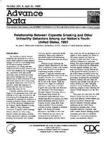 Relationship Between Cigarette Smoking and Other Unhealthy Behaviors Among Our Nations Youth United States 1992