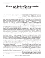 Cicero and Burkholderia cepacia Whats in a Name