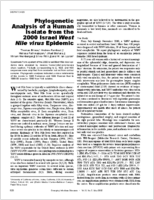 Phylogenetic Analysis of a Human Isolate from the 2000 Israel West Nile virus Epidemic
