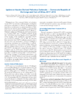 Update on VaccineDerived Poliovirus Outbreaks  Democratic Republic of the Congo and Horn of Africa 20172018