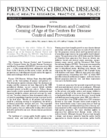 Chronic Disease Prevention and Control Coming of Age at the Centers for Disease Control and Prevention