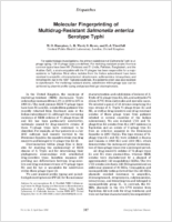 Molecular fingerprinting of multidrugresistant Salmonella enterica serotype Typhi