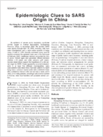 Epidemiologic Clues to SARS Origin in China