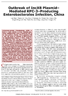 Outbreak of IncX8 PlasmidMediated KPC3Producing Enterobacterales Infection China