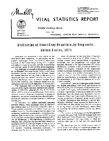 Utilization of shortstay hospitals by diagnosis  United States 1971