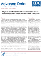 Physical and Mental Health Characteristics of US and ForeignBorn Adults United States 19982003