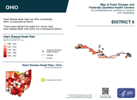 OH Congressional District 09 Heart Disease and Federally Qualified Health Centers Map 119th Congress