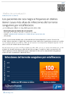 Los pacientes de raza negra e hispanos en dilisis tienen tasas ms altas de infecciones del torrente sanguneo por estafilococos  las medidas para reducir las inequidades pueden salvar vidas