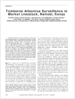 Tickborne Arbovirus Surveillance in Market Livestock Nairobi Kenya