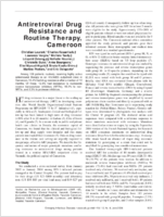 Antiretroviral Drug Resistance and Routine Therapy Cameroon