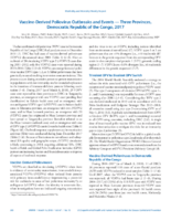 VaccineDerived Poliovirus Outbreaks and Events  Three Provinces Democratic Republic of the Congo 2017