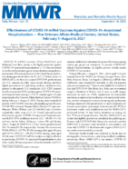 Effectiveness of COVID19 MRNA Vaccines Against COVID19associated Hospitalization  Five Veterans Affairs Medical Centers United States February 1August 6 2021