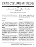 A Systematic Review of Food Deserts 19662007