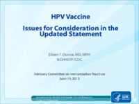 HPV vaccine  issues for consideration in the updated statement