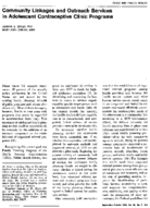 Community linkages and outreach services in adolescent contraceptive clinic programs