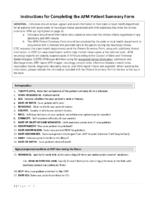 Instructions for completing the AFM patient summary form