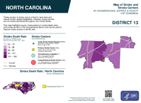 NC Congressional District 13 Stroke and Stroke Centers Map 119th Congress