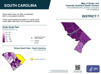 SC Congressional District 07 Stroke and Federally Qualified Health Centers Map 119th Congress