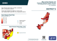 OH Congressional District 06 Heart Disease and Federally Qualified Health Centers Map 119th Congress
