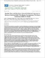 HealthPlan and EmployerBased Wellness Programs to Reduce Diabetes Risk The Kaiser Permanente Northern California NEXTD Study
