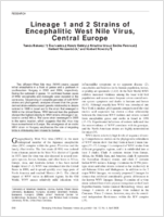 Lineage 1 and 2 Strains of Encephalitic West Nile Virus Central Europe