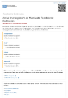 Active investigations of multistate foodborne outbreaks