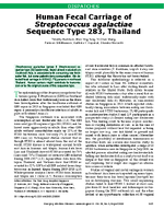 Human Fecal Carriage of Streptococcus agalactiae Sequence Type 283 Thailand
