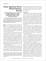 Fatal Spotted Fever Rickettsiosis Kenya