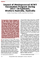 Impact of Meningococcal ACWY Vaccination Program during 201718 Epidemic Western Australia Australia