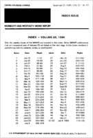 MMWR Morbidity and Mortality Weekly Report November 21 1986  Vol 33  No 53 Index