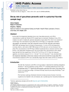 Decay Rate of Gasphase Peracetic Acid in a Polyvinyl Fluoride Sample Bag