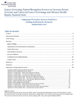 Cancer Screening Patient Navigation Services to Increase Breast Cervical and Colorectal Cancer Screenings and Advance Health Equity  Updated July 2026