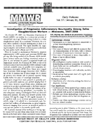 MMWR Morbidity and Mortality Report Early Relase Vol 57  January 31 2008