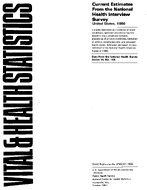 Current estimates from the National Health Interview Survey United States 1986