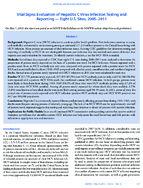 Vital Signs Evaluation of Hepatitis C Virus Infection Testing and Reporting  Eight US Sites 20052011