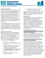 National Vital Statistics System Division of Vital Statistics Newsletter  April 2021