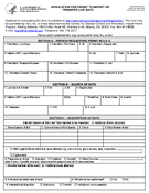 Application for Permit to Import or Transfer Live Bats