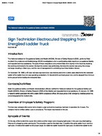 Sign Technician Electrocuted Stepping from Energized Ladder Truck FACE 8908