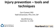 Injury Prevention  Tools and Techniques