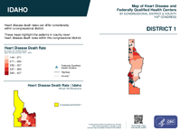 ID Congressional District 01 Heart Disease and Federally Qualified Health Centers Map 119th Congress