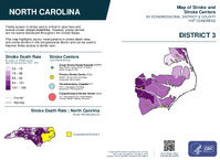 NC Congressional District 03 Stroke and Stroke Centers Map 119th Congress