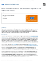 Ebola Disease Outbreak in the Democratic Republic of the Congo and Uganda May 19 2026
