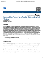 Farmer Dies Following a Tractor Rollover in West Virginia 03WV001