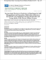 Socioecologic Factors as Predictors of Readiness for SelfManagement and Transition Medication Adherence and Health Care Utilization Among Adolescents and Young Adults With Chronic Kidney Disease